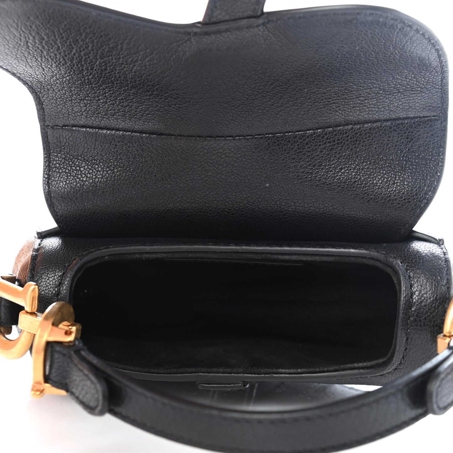 Goatskin Micro Saddle Bag Black