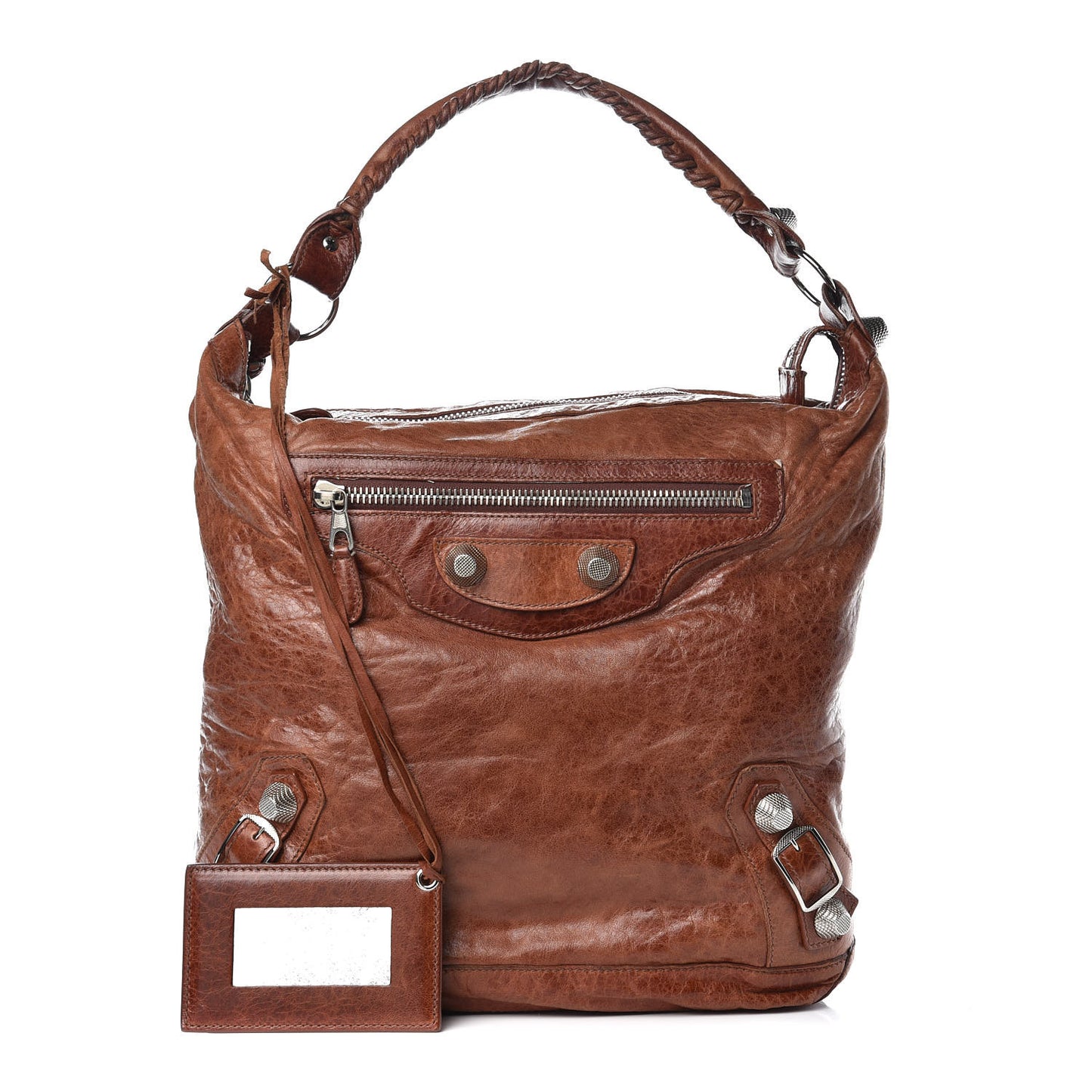 Agneau Giant 21 Silver Hardware Day Hobo Sienna
