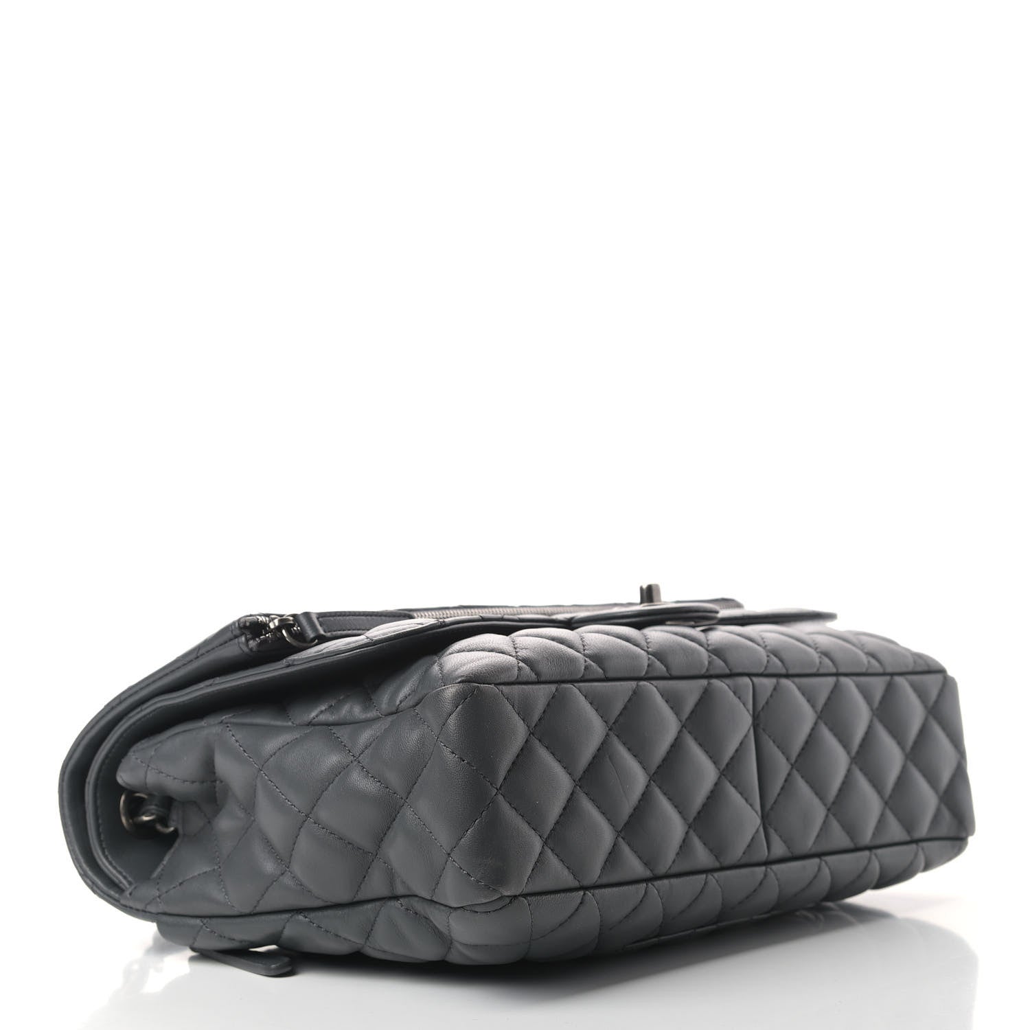Chanel Lambskin Quilted Jumbo Multi Flap Bag Dark Grey 3 of 11