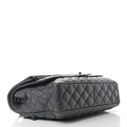 Chanel Lambskin Quilted Jumbo Multi Flap Bag Dark Grey 3 of 11