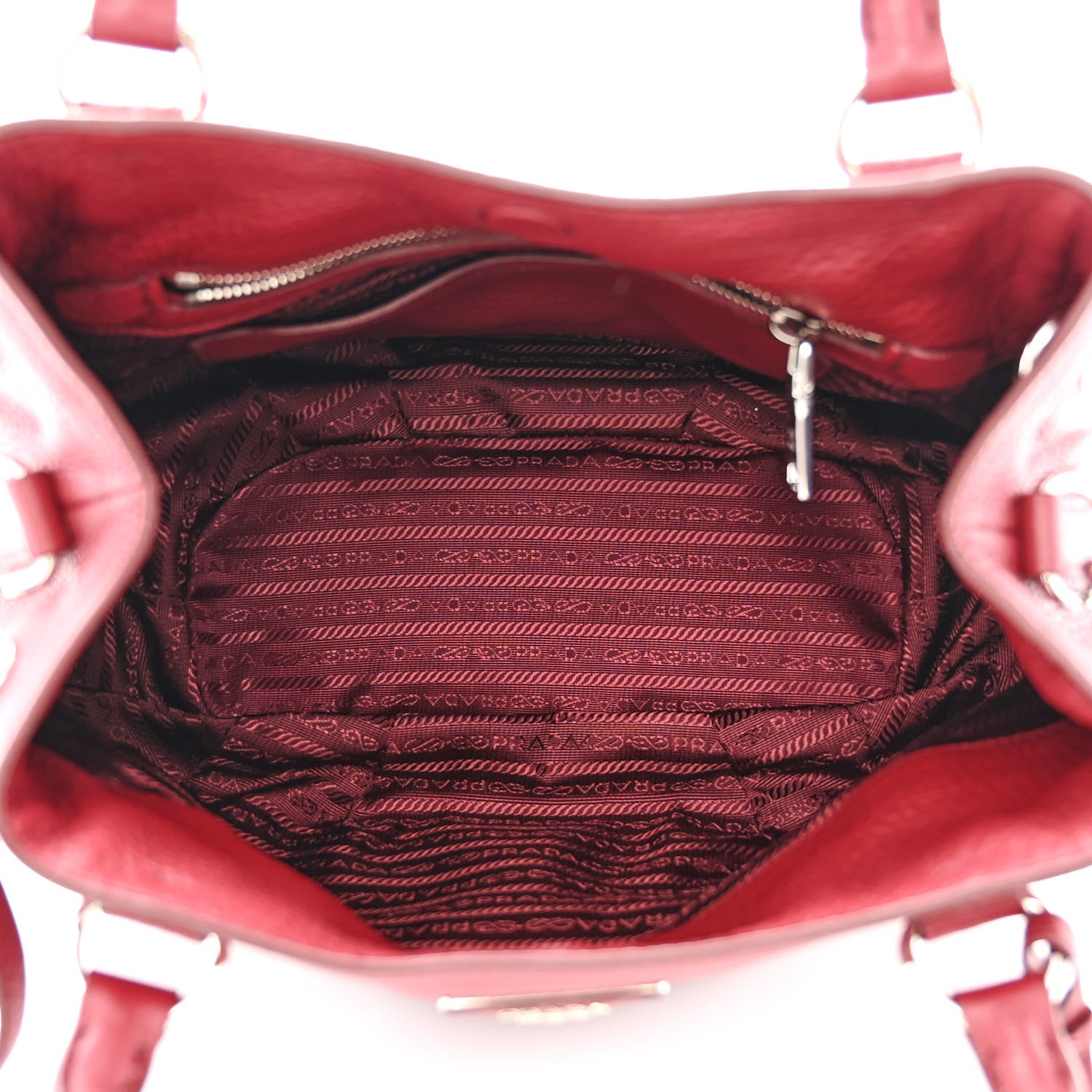 Prada Vitello Daino Tote Cerise 5 of 11