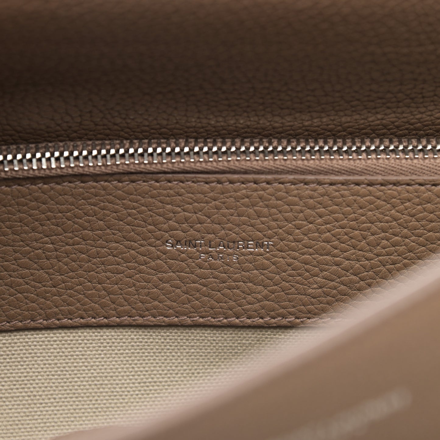 Grained Calfskin Small Supple Sac De Jour Dark Beige