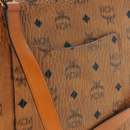 MCM Visetos Medium Patricia Satchel Cognac 19 of 20