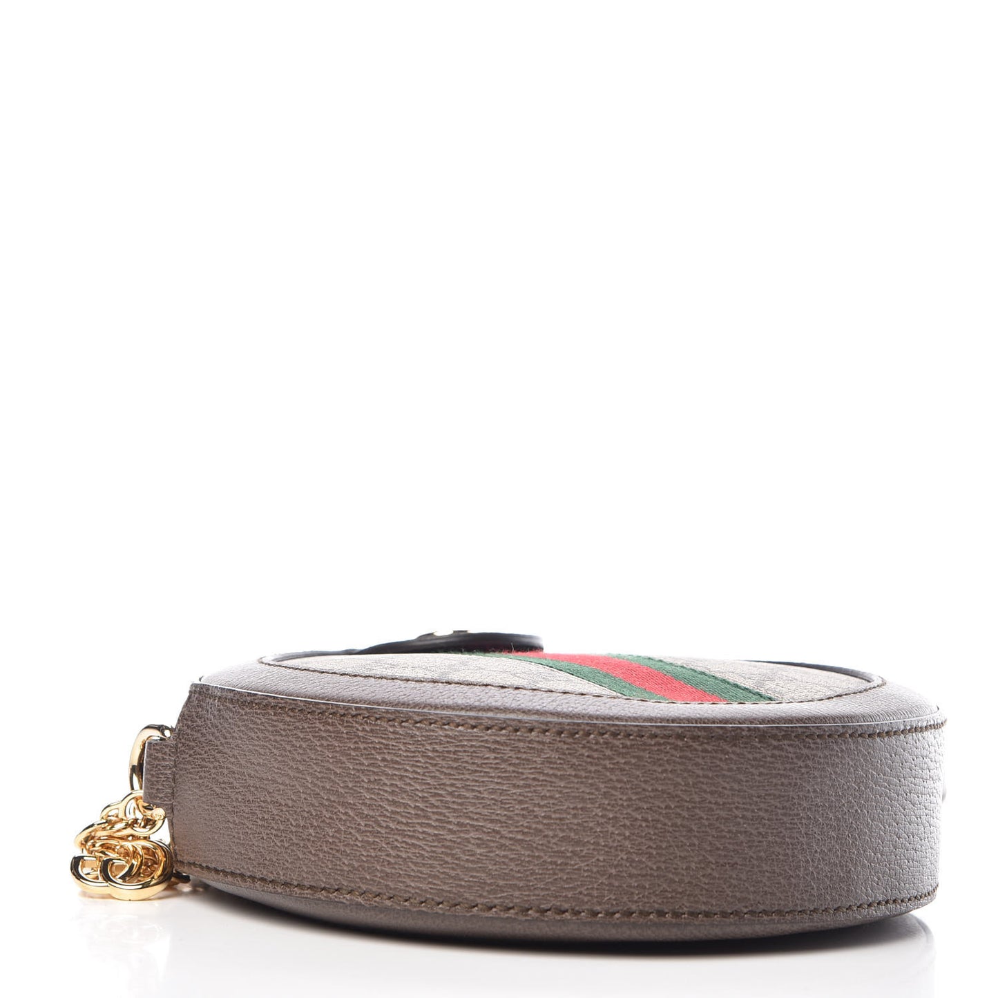 GG Supreme Monogram Web Mini Ophidia Round Shoulder Bag Brown