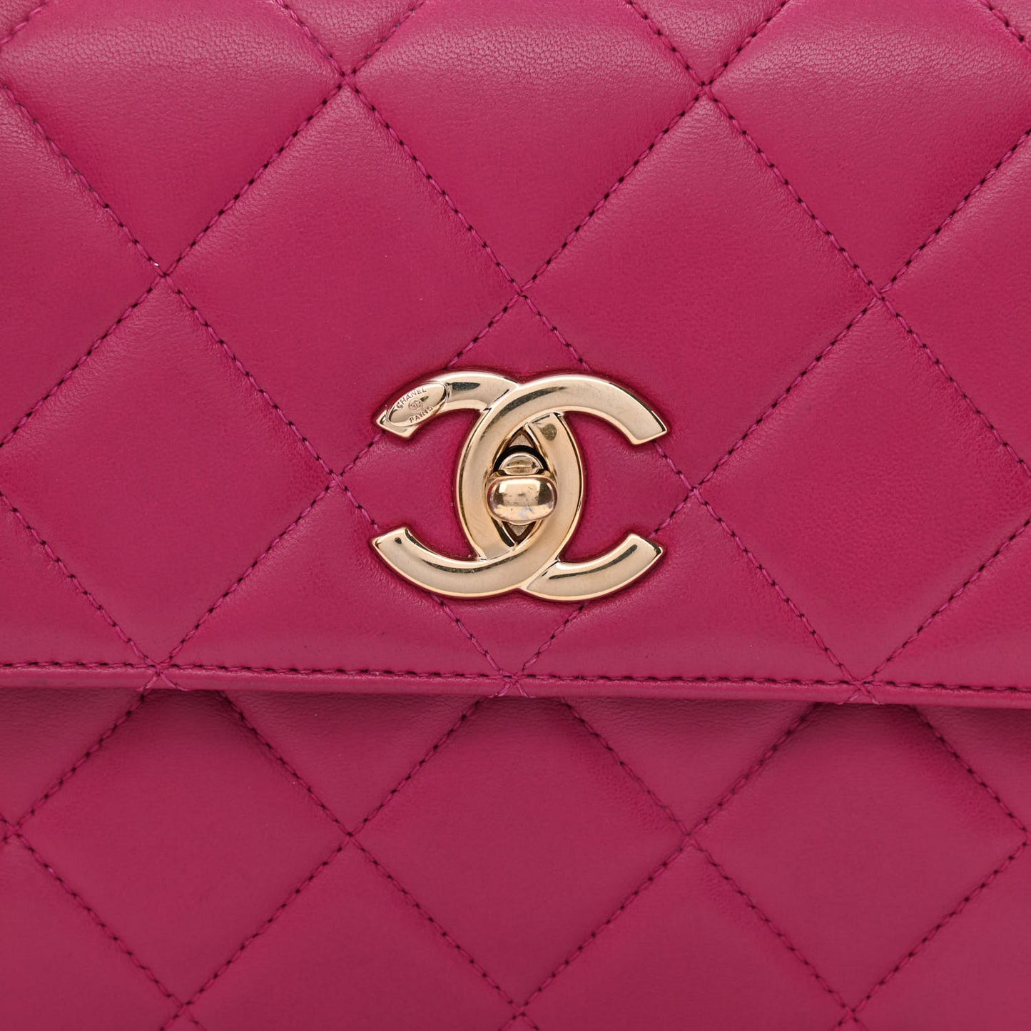 Lambskin Quilted Small Trendy CC Flap Dual Handle Bag Pink