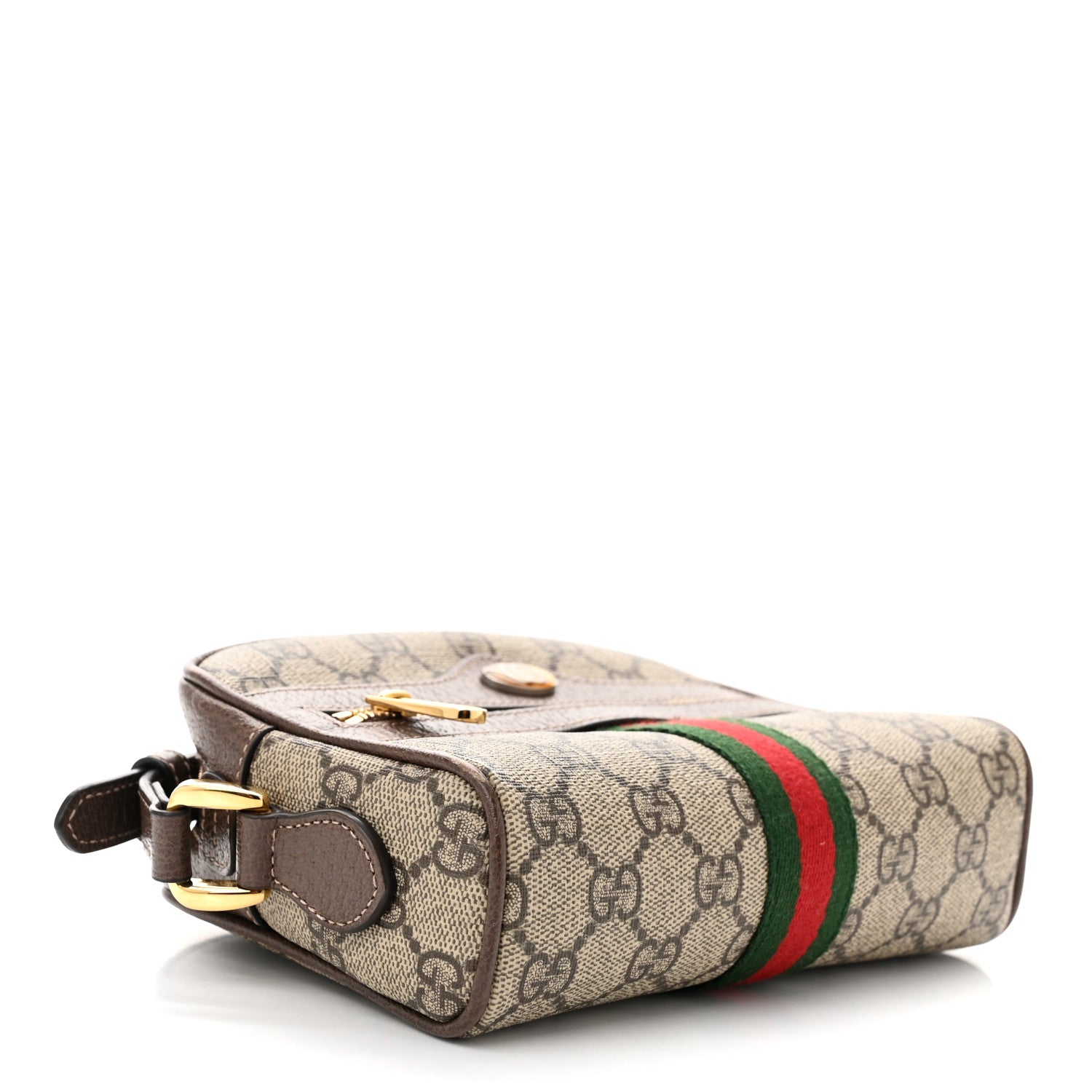 Gucci GG Supreme Monogram Web Mini Ophidia Shoulder Bag Brown 4 of 12
