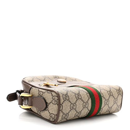 Gucci GG Supreme Monogram Web Mini Ophidia Shoulder Bag Brown 4 of 12