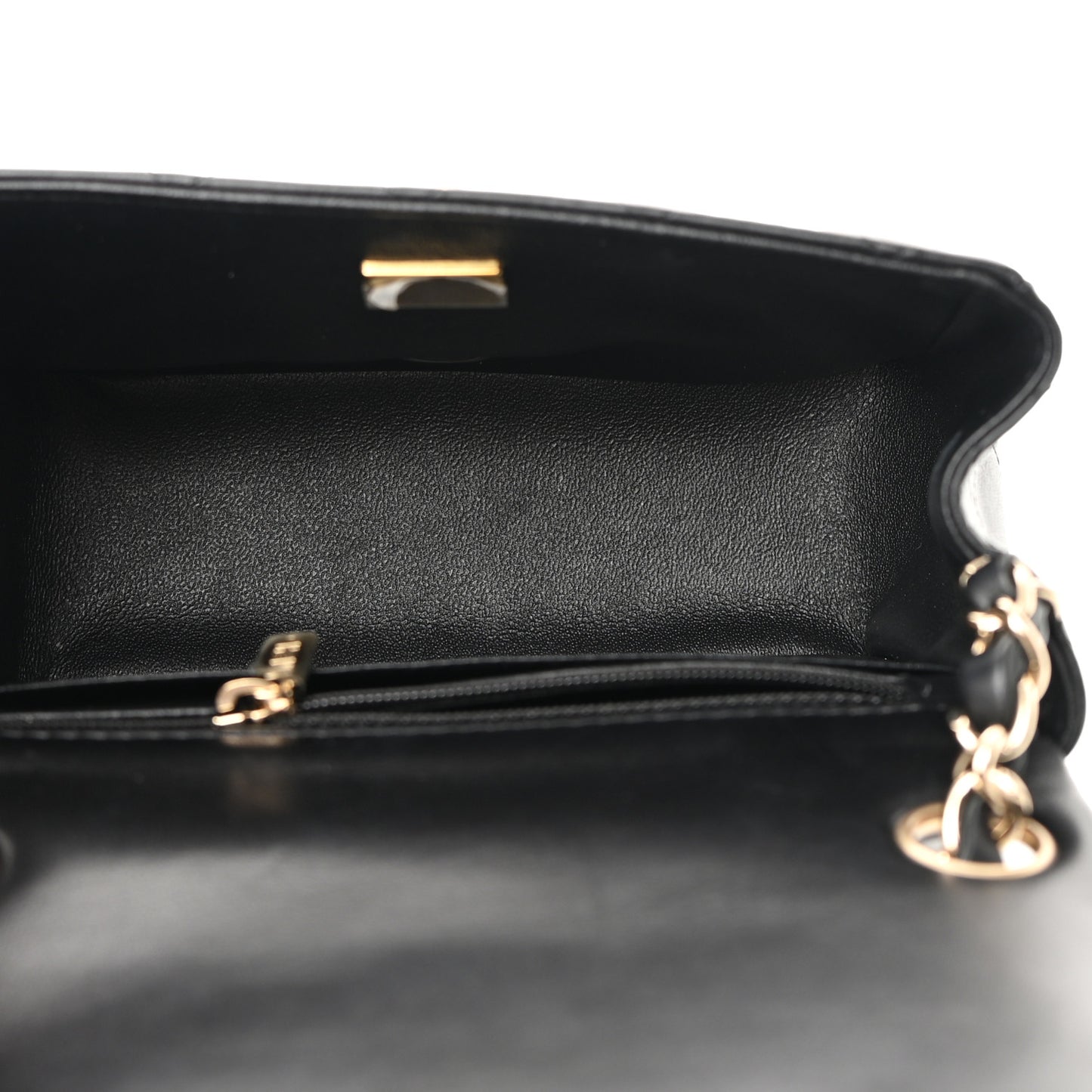 Lambskin Quilted Mini Square Flap Black
