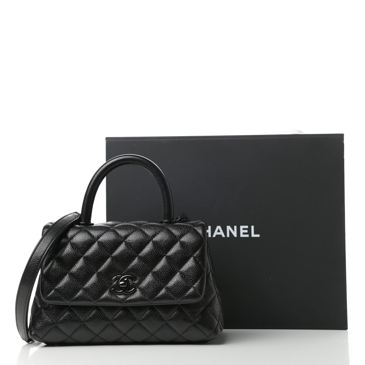 Chanel Caviar Quilted Mini Coco Handle Flap So Black 11 of 11