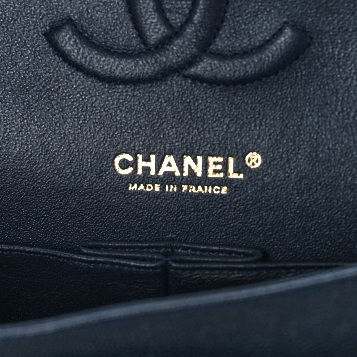 Chanel Caviar Quilted Medium Double Flap Dark Blue 5 of 8