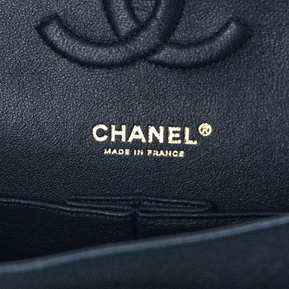 Chanel Caviar Quilted Medium Double Flap Dark Blue 5 of 8
