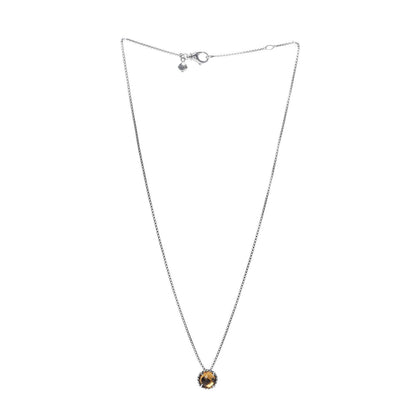David Yurman Sterling Silver Citrine 8mm Petite Chatelaine Pendant Necklace 3 of 4