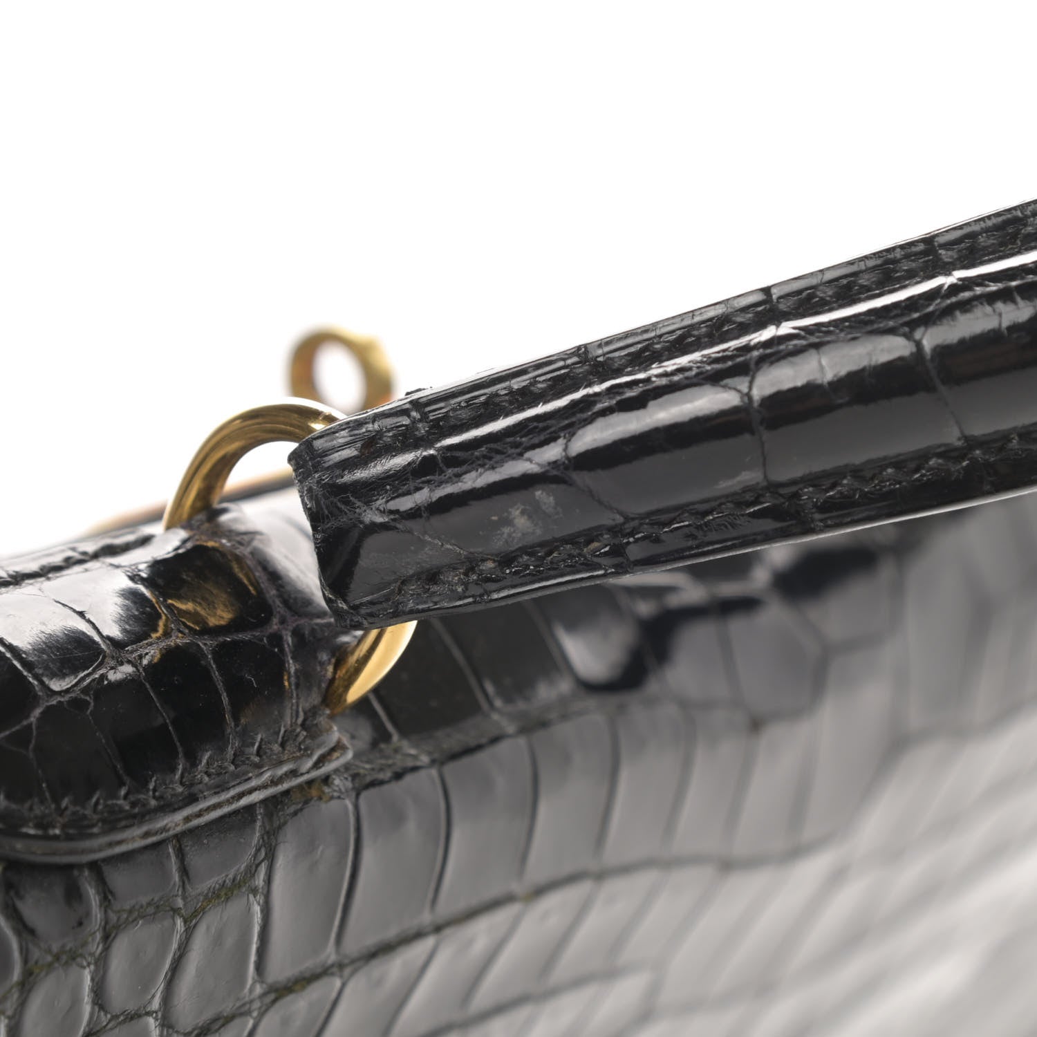 Hermes Shiny Crocodile Kelly Sellier 32 Black 21 of 23