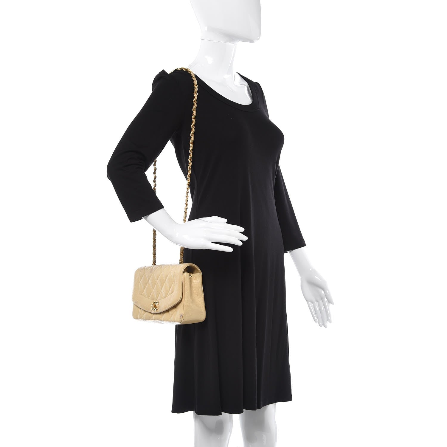 Chanel Caviar Quilted Small Single Flap Beige 2 of 22
