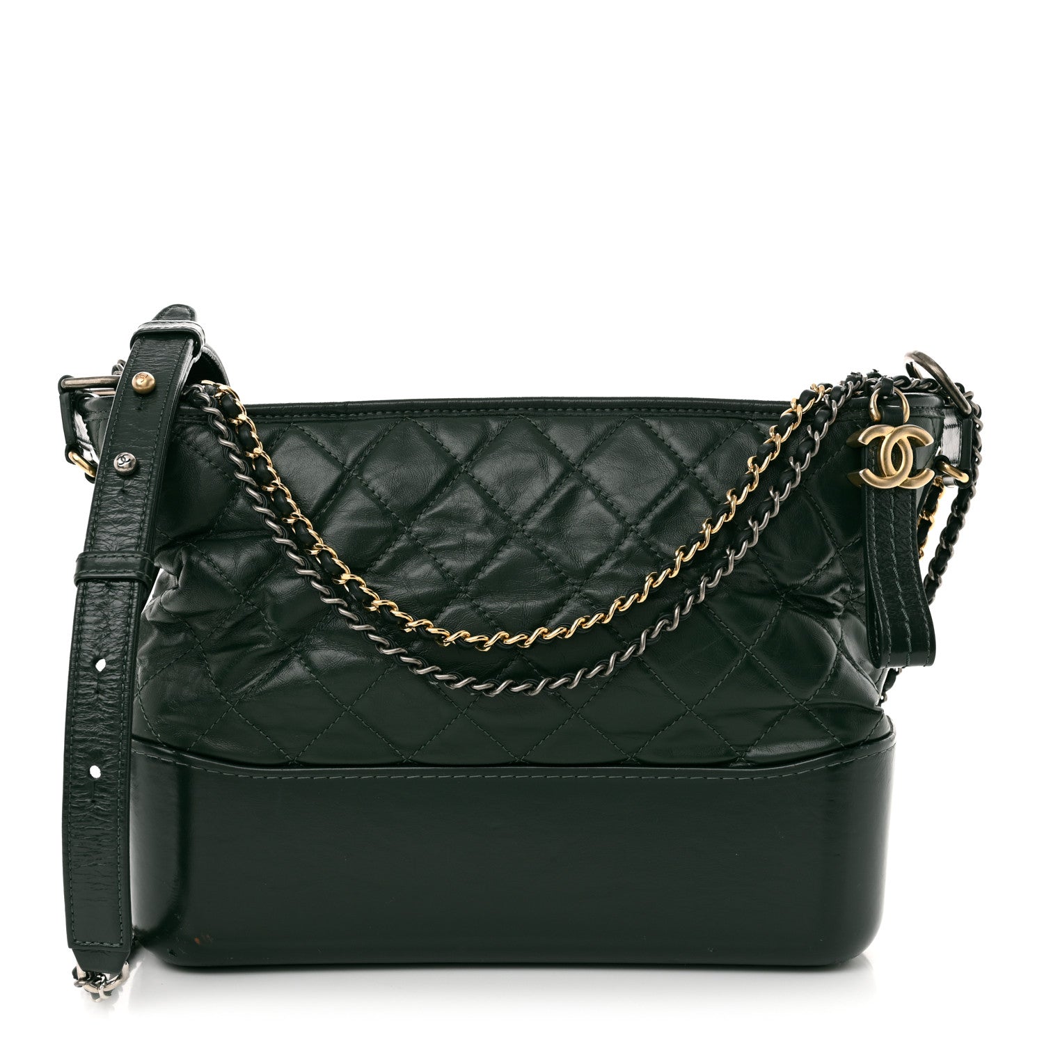 Chanel Aged Calfskin Quilted Medium Gabrielle Hobo Green 1 of 15