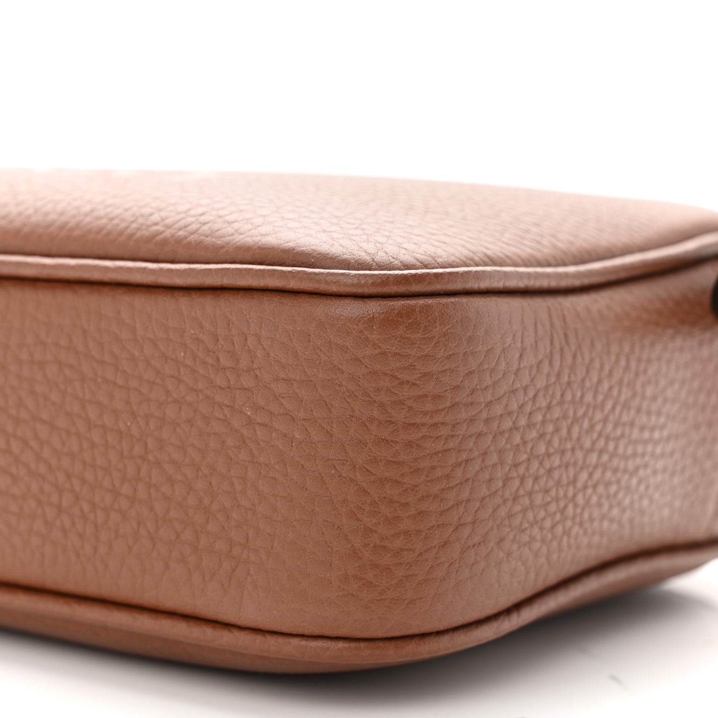 Grainy Calfskin Embossed Crossbody Bag Tan