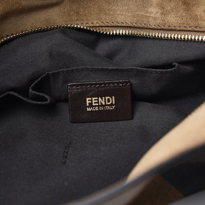 Fendi Pequin Vitello Shoulder Tote Tobacco Foresta 6 of 11