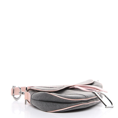Christian Dior Patent Denim Jeans Saddle Bag Grey Pink 4 of 10
