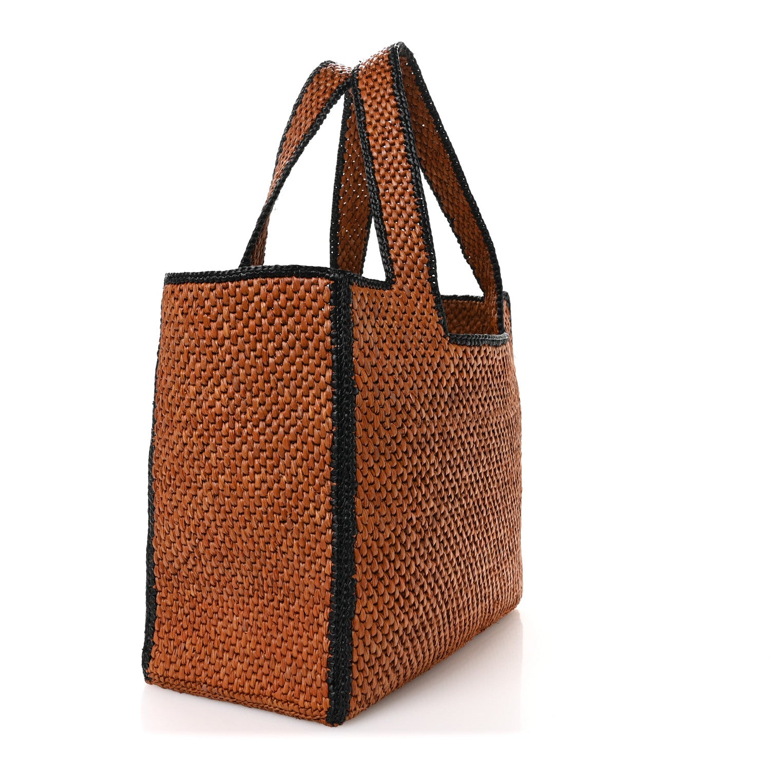 Loewe X PAULA'S IBIZA Raffia Large Font Tote Honey Black 3 of 11