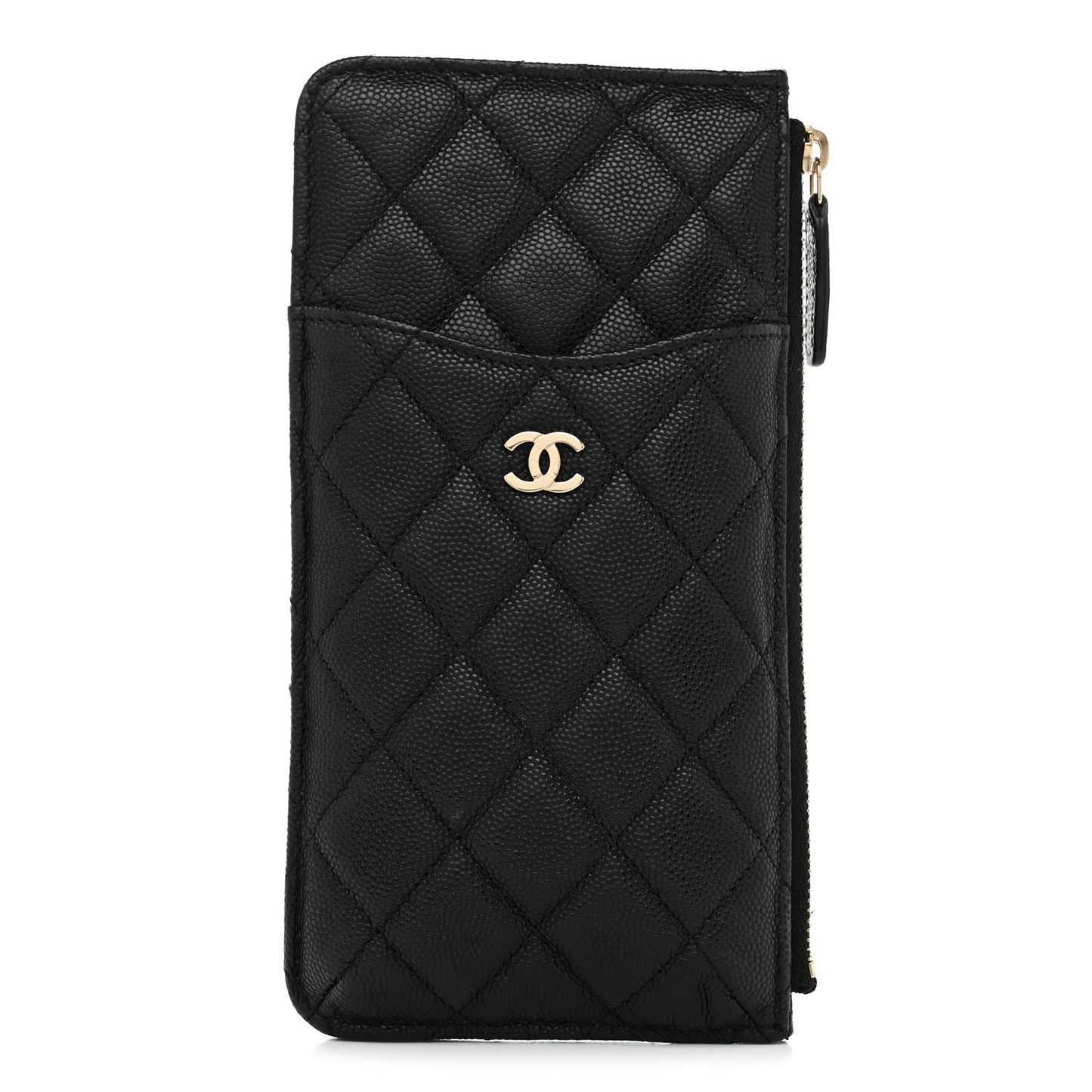 Caviar Quilted Classic iPhone Pouch Black