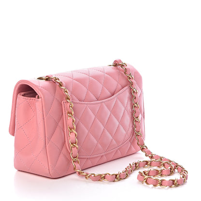 Chanel Lambskin Quilted Mini Rectangular Flap Pink 3 of 11