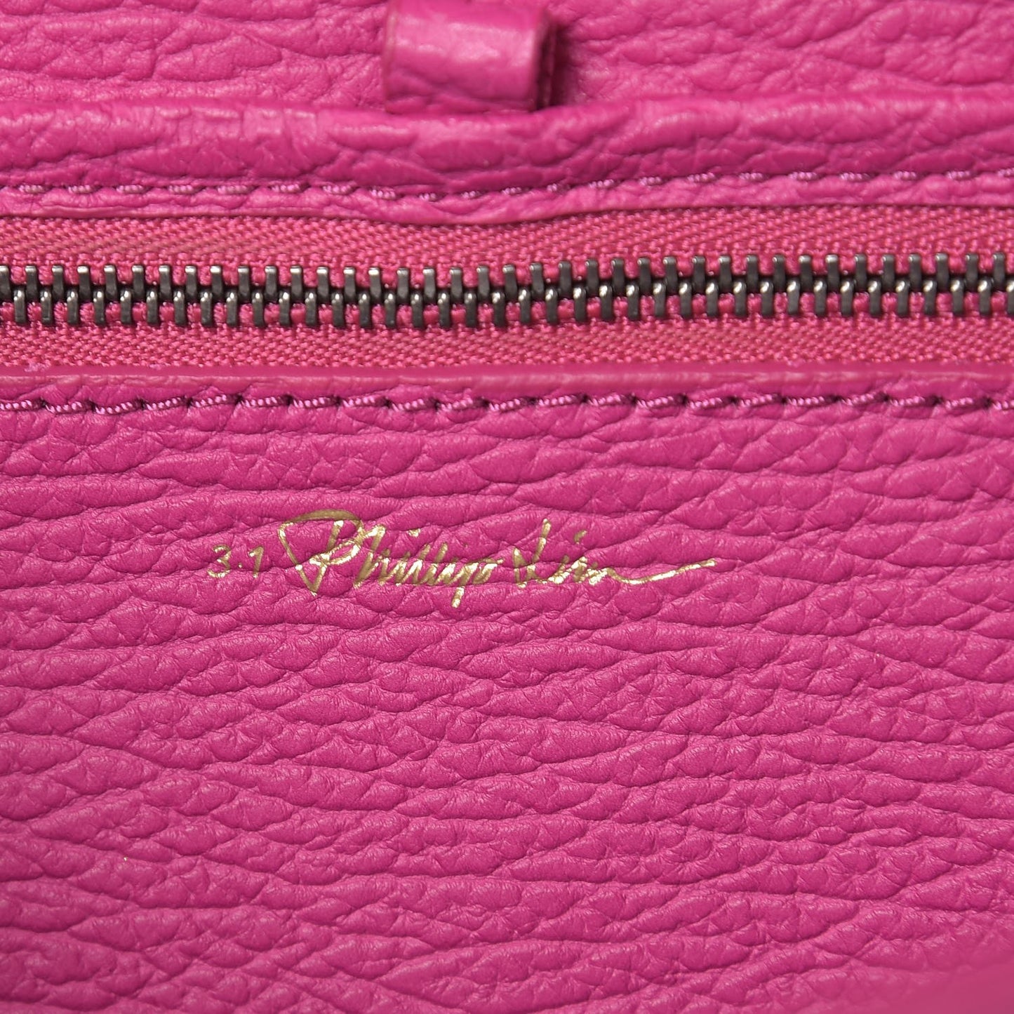 3.1 Textured Calfskin Medium Pashli Satchel Bright Fuchsia