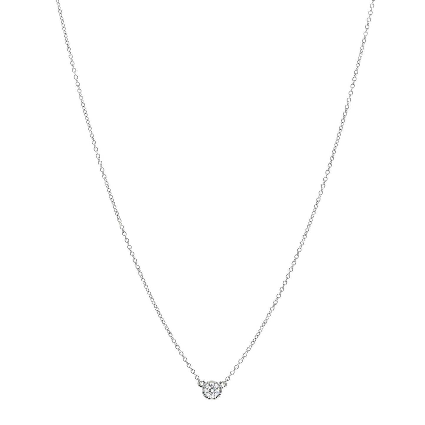 Platinum Diamond .17ct Elsa Peretti Diamonds By The Yard Pendant Necklace