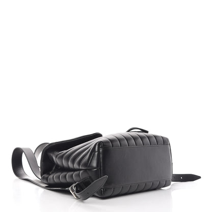 Saint Laurent Calfskin Y Quilted Monogram Small Loulou Backpack Black 4 of 11
