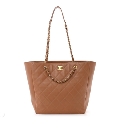 Chanel Calfskin Stitched Large Shopping Bag Brown 1 of 12