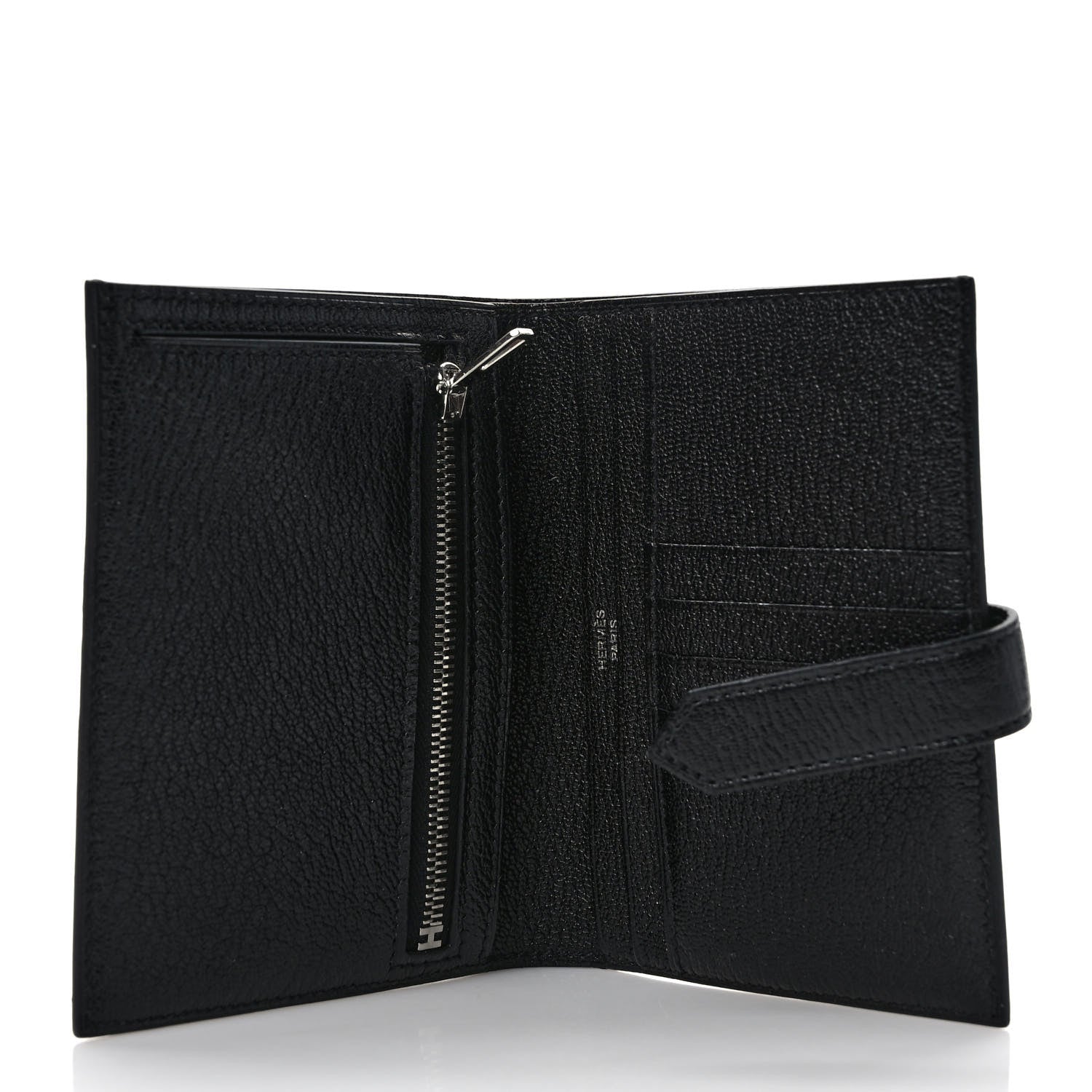 Hermes Chevre Mysore Bearn Compact Wallet Black 5 of 7