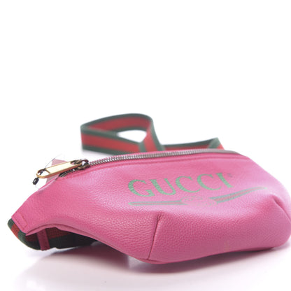 Gucci Grained Calfskin Small Logo Belt Bag Box Pink Green 8 of 10