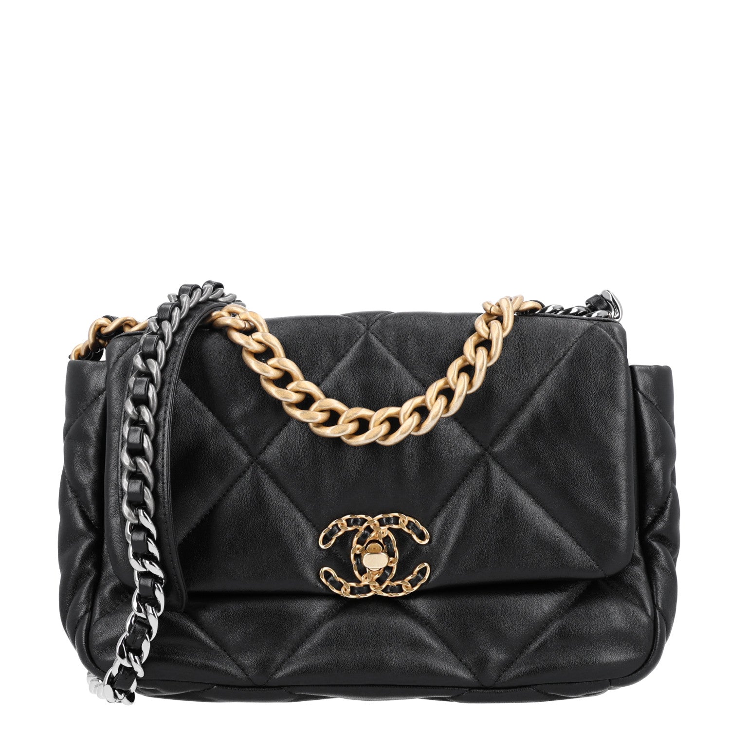 Chanel Lambskin Quilted Medium Chanel 19 Flap Black 1 of 10