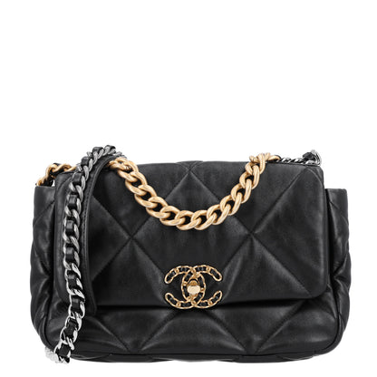 Chanel Lambskin Quilted Medium Chanel 19 Flap Black 1 of 10