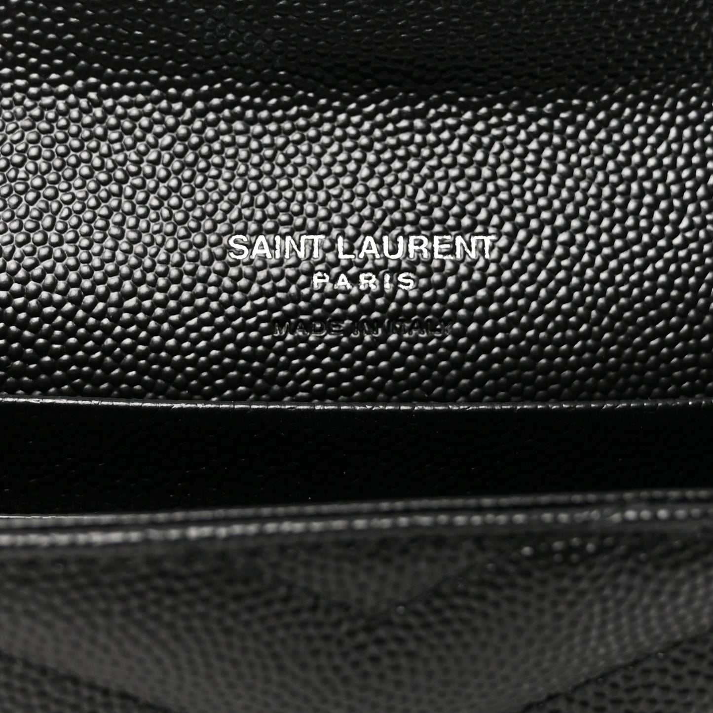 Grain De Poudre Matelasse Chevron Small Monogram Envelope Wallet Black