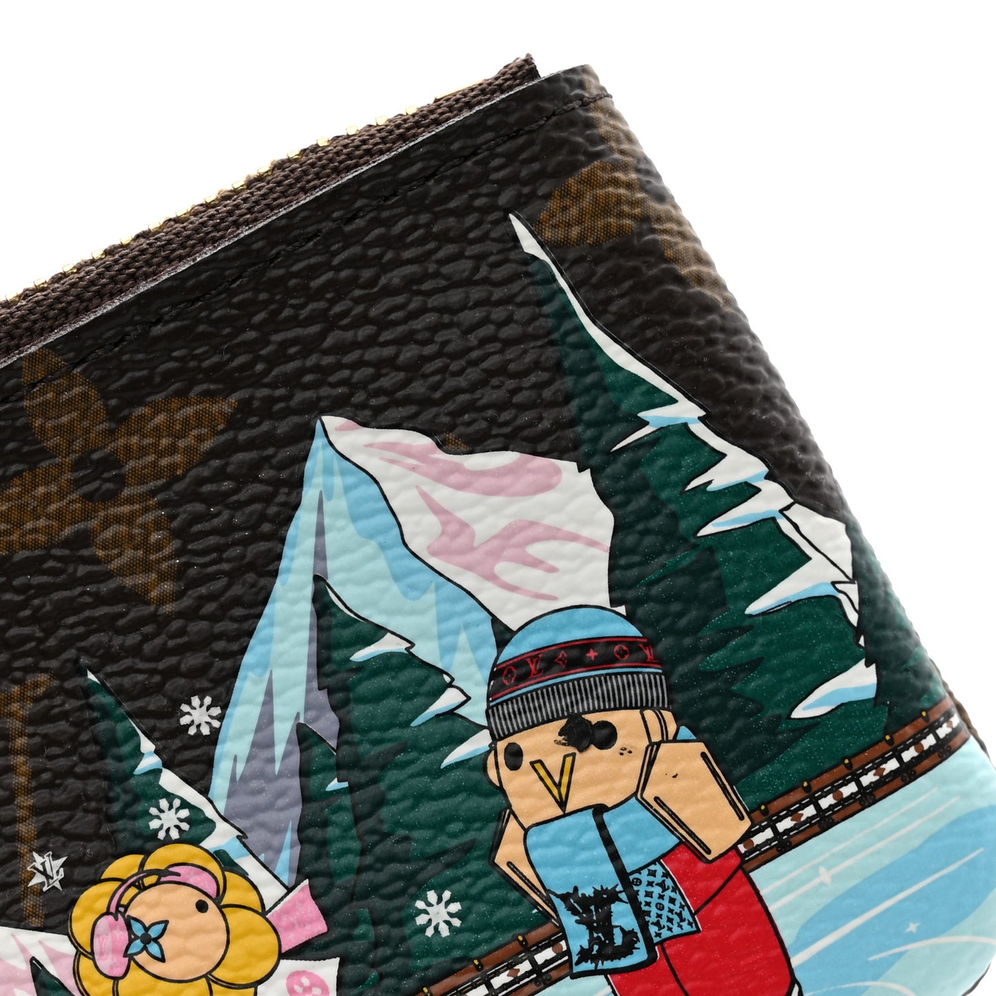 Monogram 2023 Christmas Animation Alpine Key Pouch  Pink