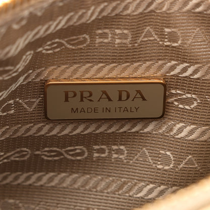 Prada Soft Calf Stitched Mini Re-Edition 1995 Chaine Shoulder Bag Platino 6 of 10