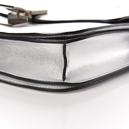 Celine Laminated Lambskin Medium Classic Box Flap Bag Silver 17 of 19