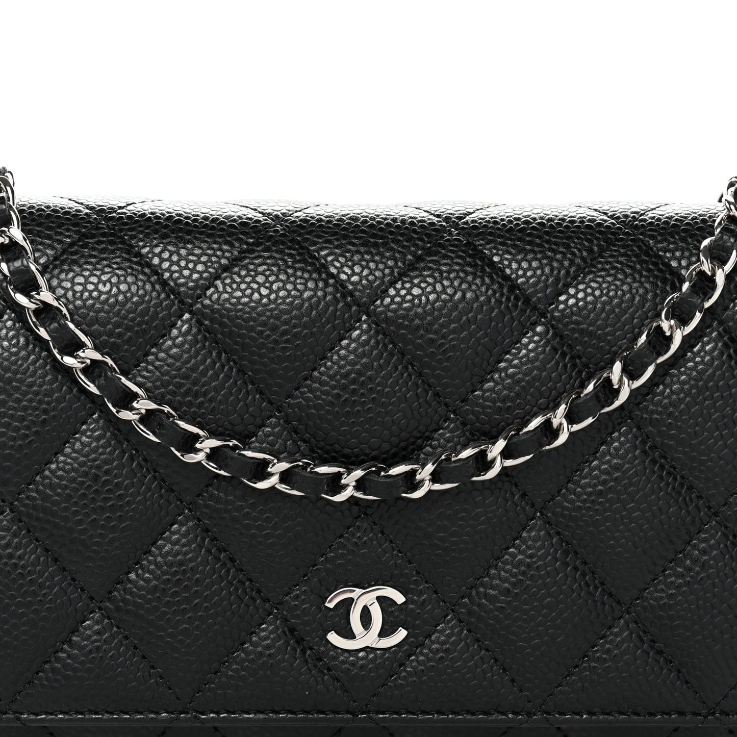 Caviar Quilted Wallet On Chain WOC Black