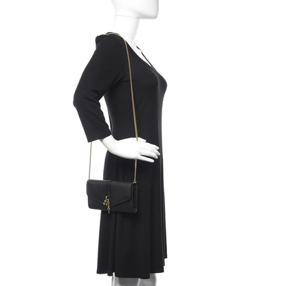 Chloe Shiny Grained Calfskin Aby Wallet on Chain Black 2 of 11