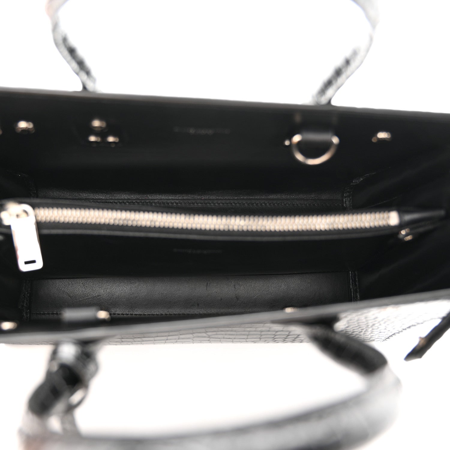 Saint Laurent Calfskin Crocodile Embossed Baby Sac De Jour Black 5 of 11