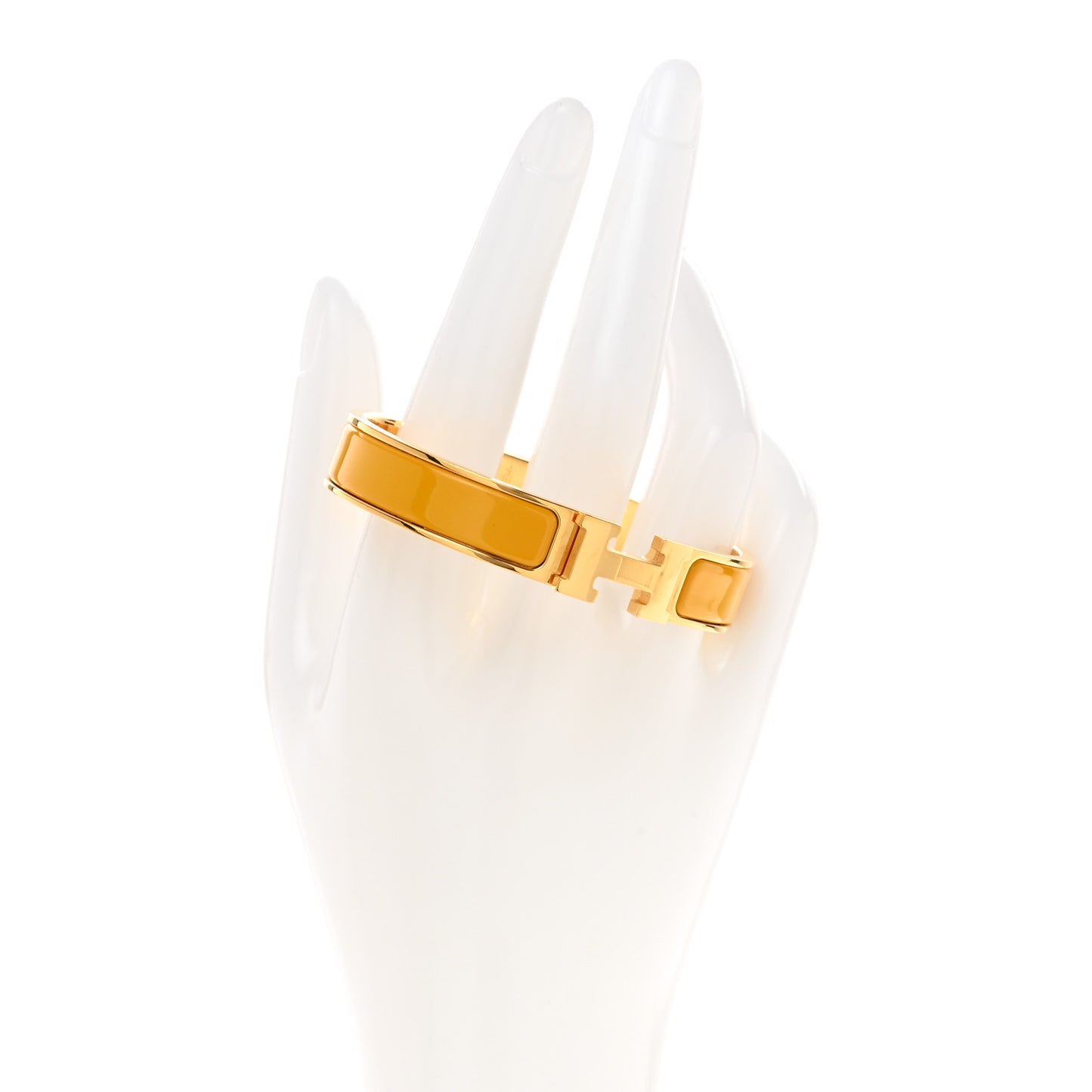 Enamel Narrow Clic Clac H Bracelet GM Jaune Madras