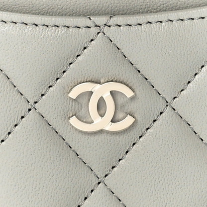 Chanel Lambskin Quilted Card Holder Grey 9 of 13