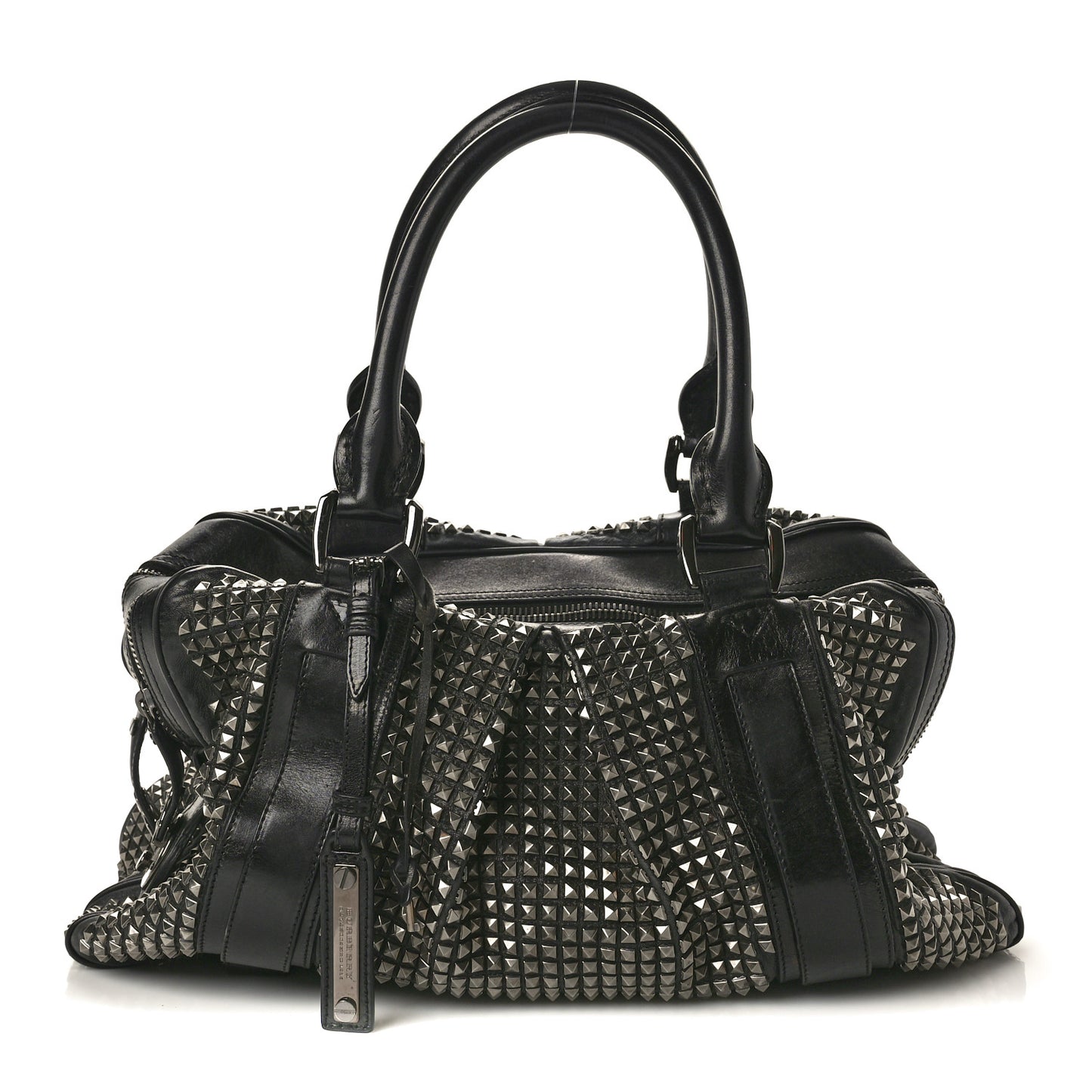 Prorsum Calfskin Studded Knight Satchel Black