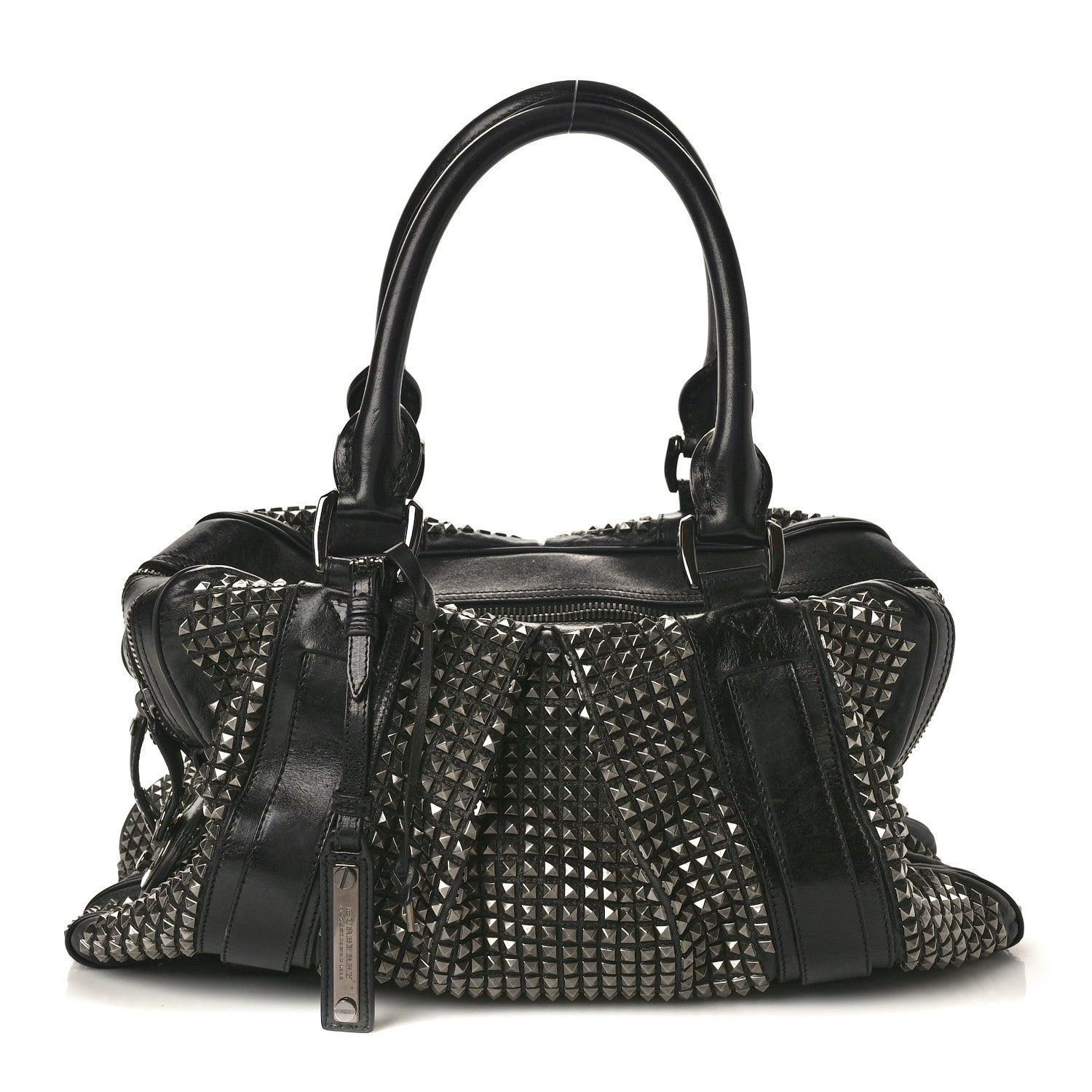 Burberry Prorsum Calfskin Studded Knight Satchel Black 1 of 10