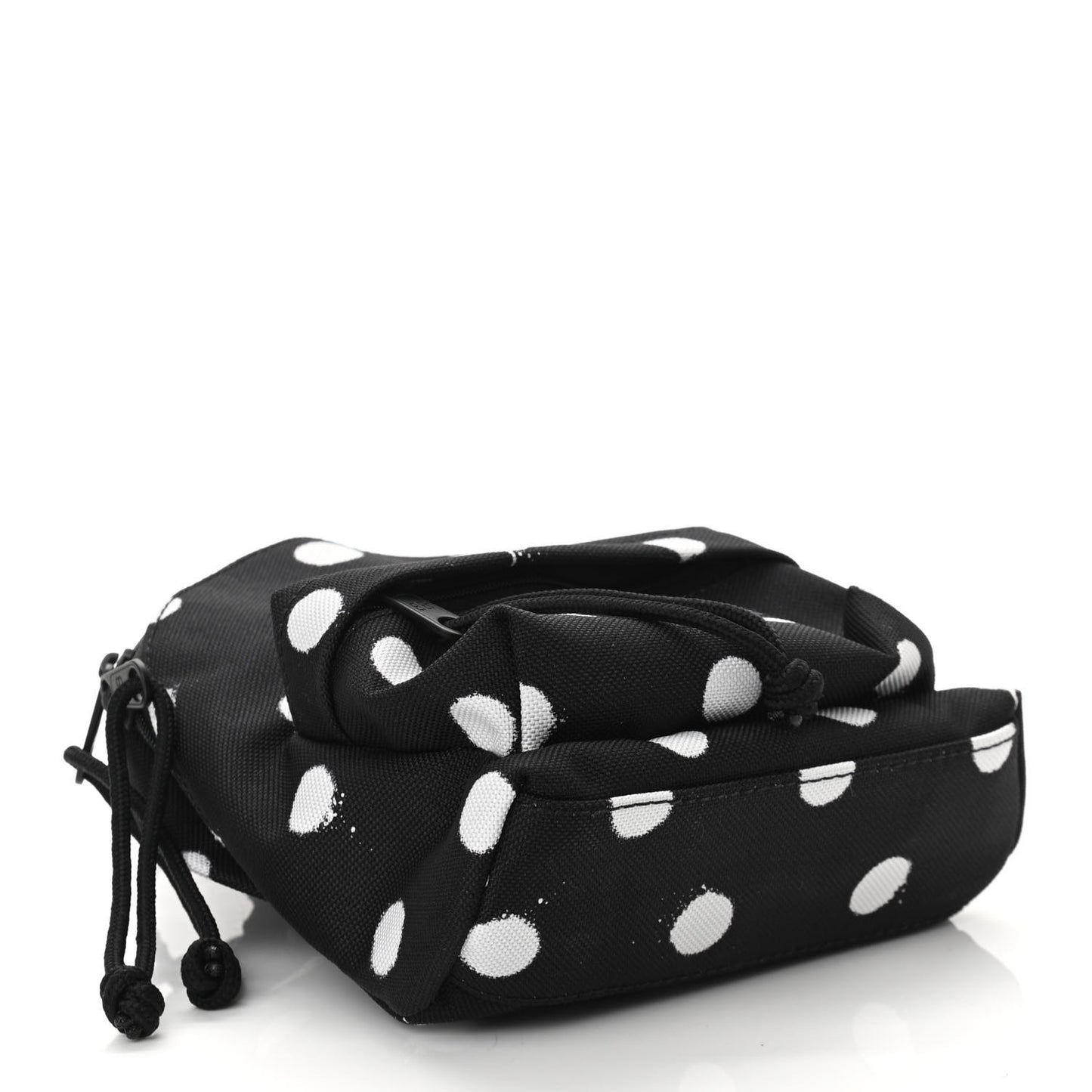 Recycled Casual Nylon Spray Polka Dots Mini Explorer Crossbody Backpack Black White