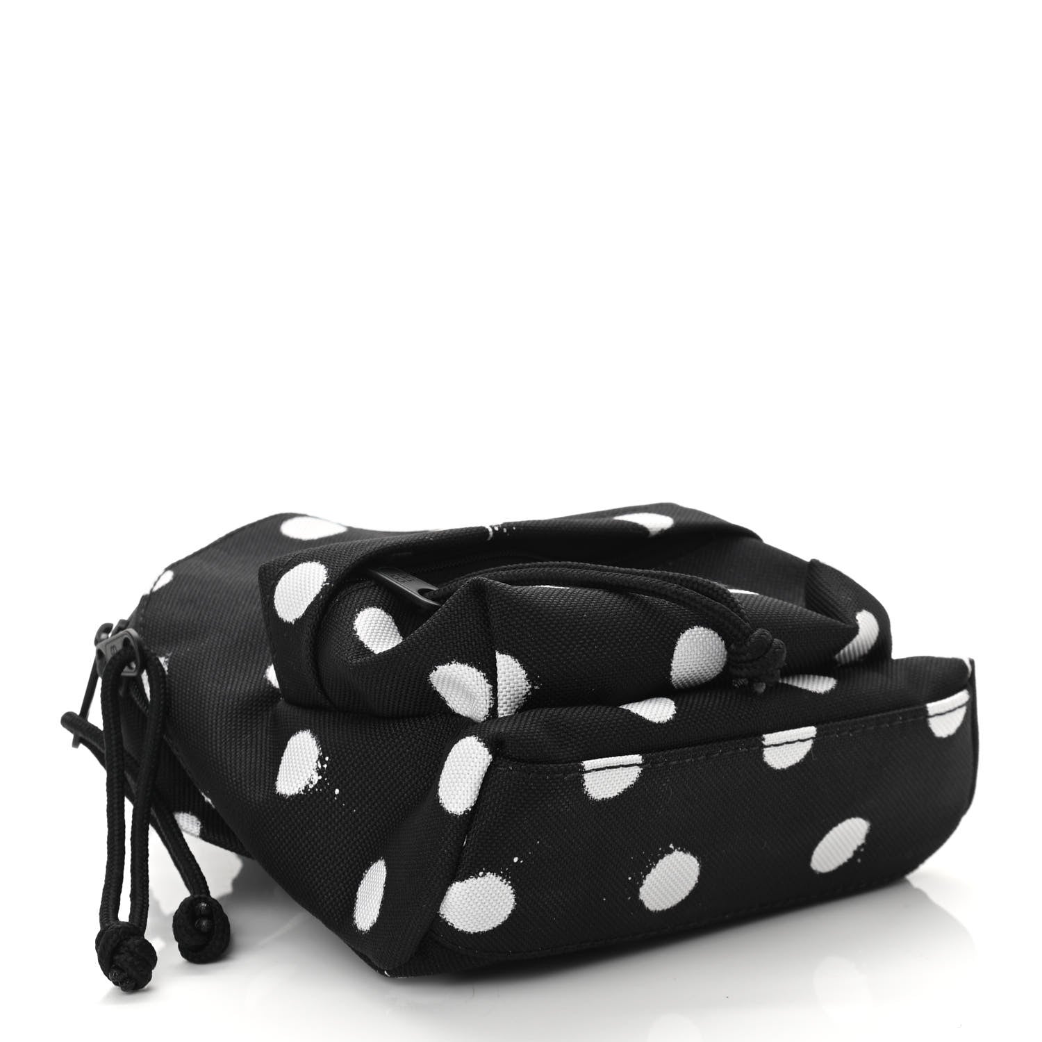 Balenciaga Recycled Casual Nylon Spray Polka Dots Mini Explorer Crossbody Backpack Black White 4 of 9