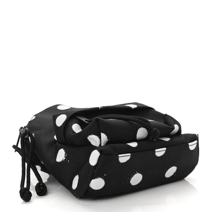 Balenciaga Recycled Casual Nylon Spray Polka Dots Mini Explorer Crossbody Backpack Black White 4 of 9