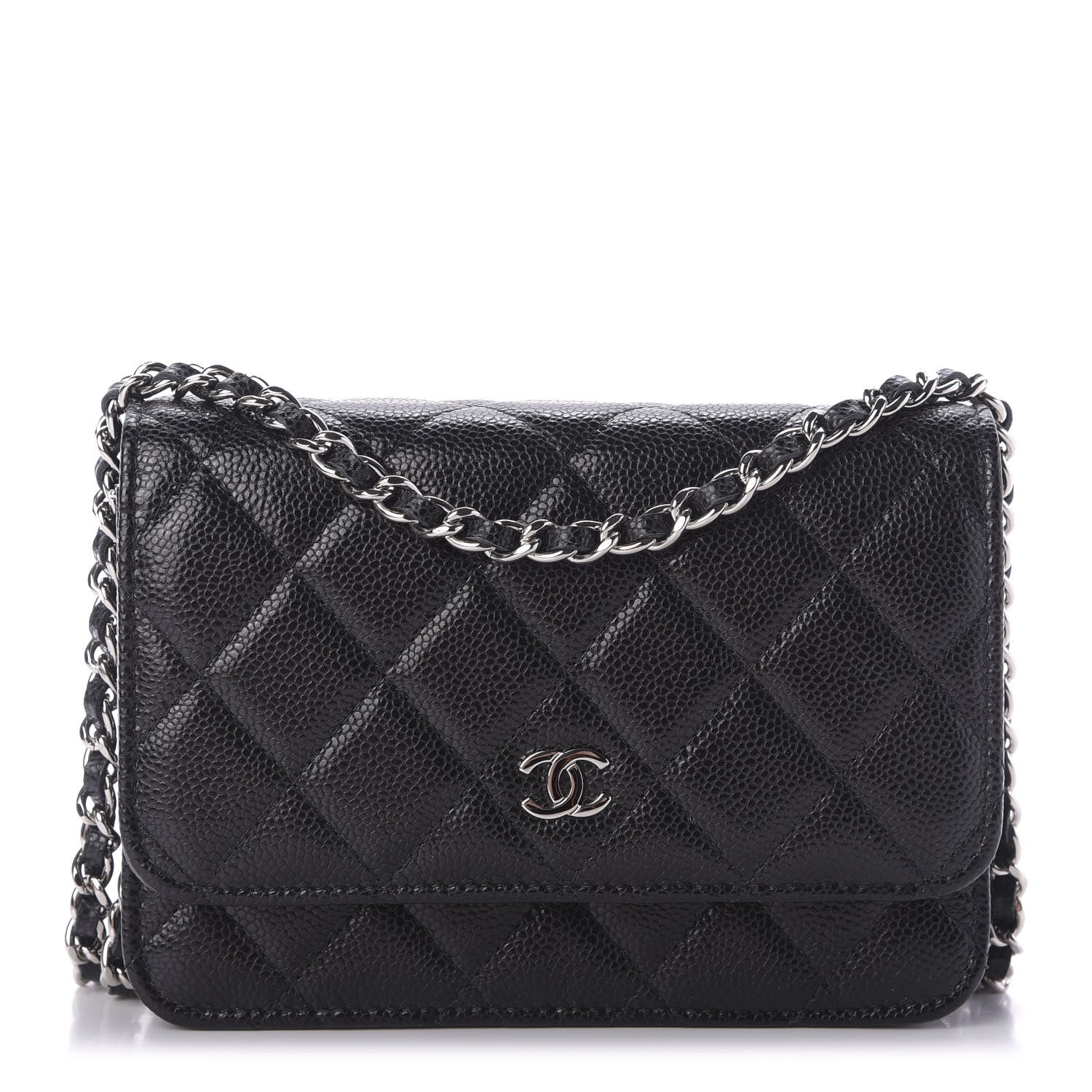 Chanel Caviar Quilted Mini Wallet On Chain WOC Black 2 of 10