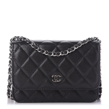 Chanel Caviar Quilted Mini Wallet On Chain WOC Black 2 of 10