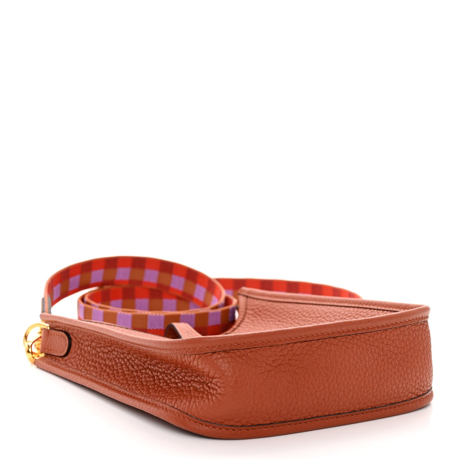 Hermes Taurillon Clemence Maxi Quadrille Evelyne TPM Cuivre Capucine Parme Rouge Duchess 5 of 10